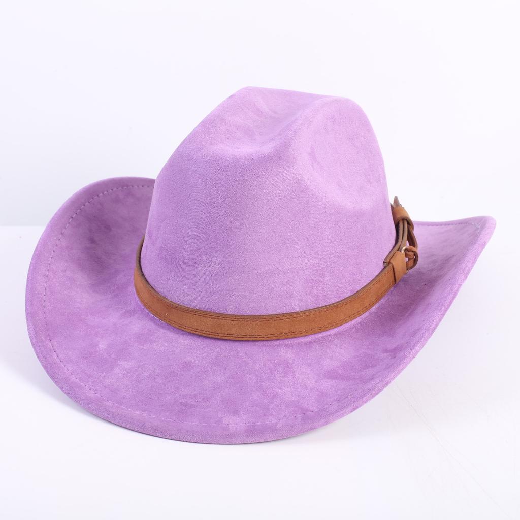 New Color Western Cowboy Hat Men's and Women's Commuting Versatile Simple Wind Wide Brim Top Hat Sun Hat