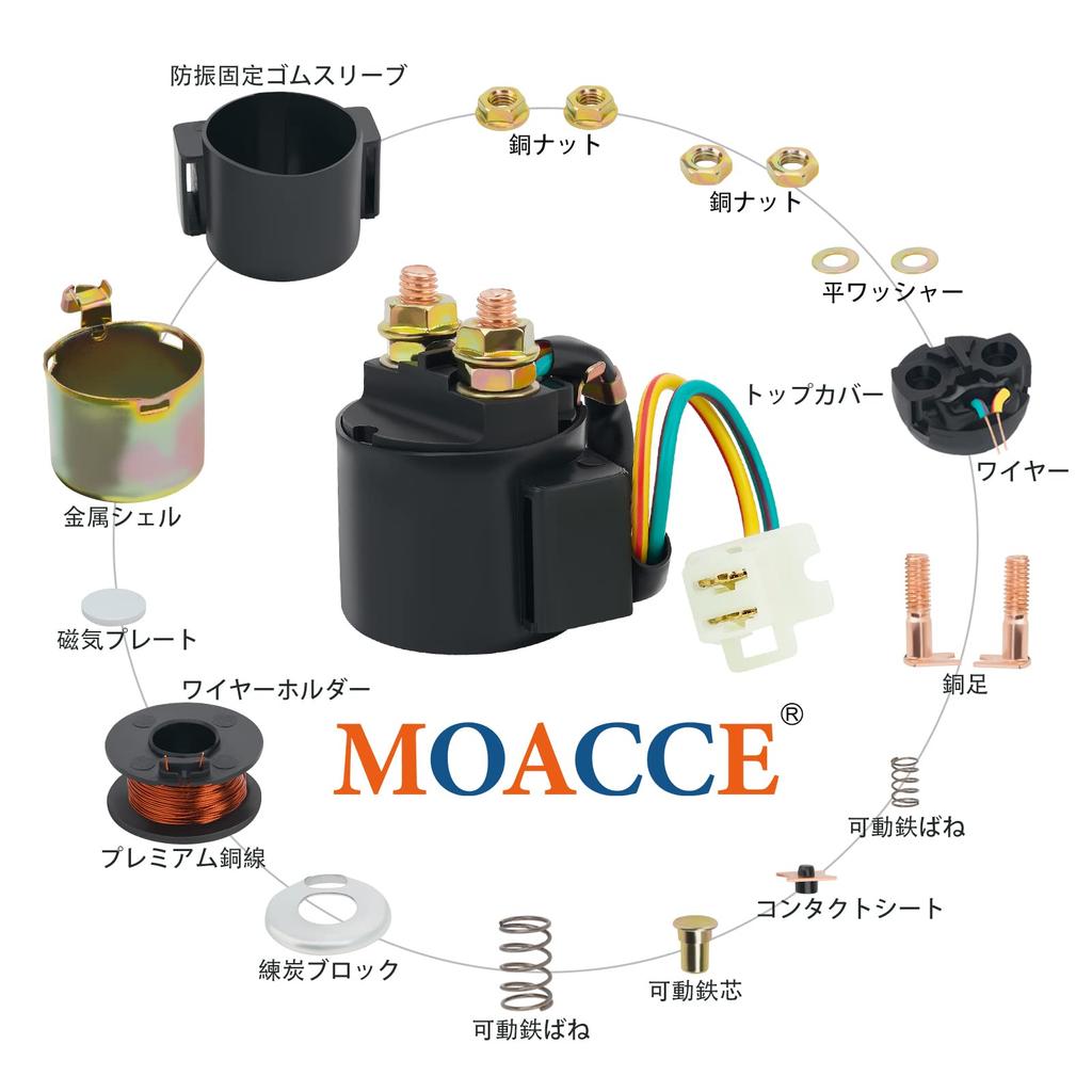 MOACCE Motorcycle Cell Relay Starter Relay Compatible Models Yamaha BW200 1986-1987/BW300 1986-1987/TRAILWAY TW200 1987-2000/TIMBERWOLF