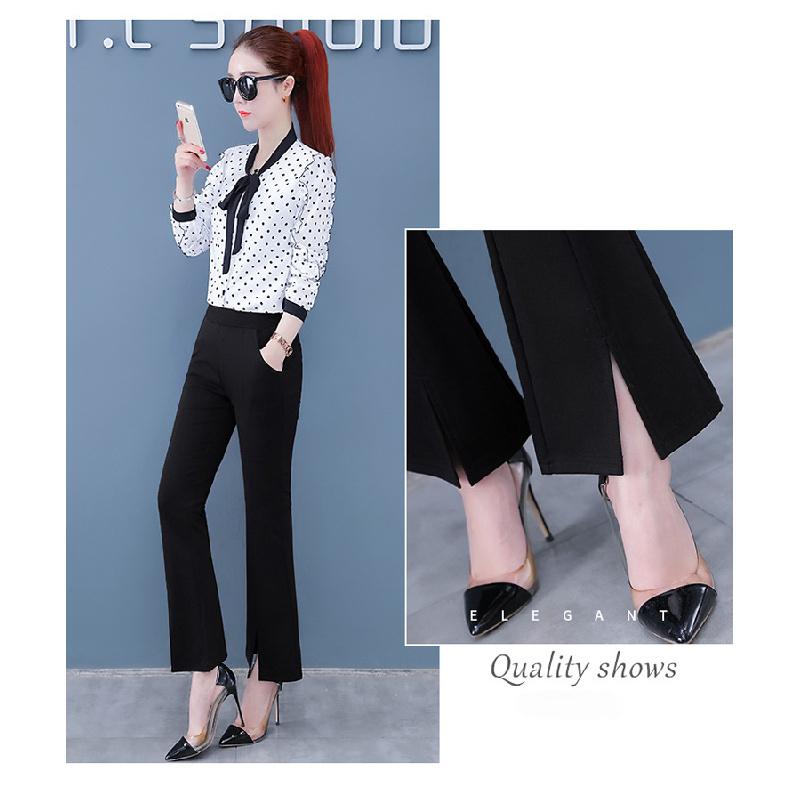 New 2026 Split Flared Pants with Drape Effect, High-waisted Plus-size Cropped Casual Pants