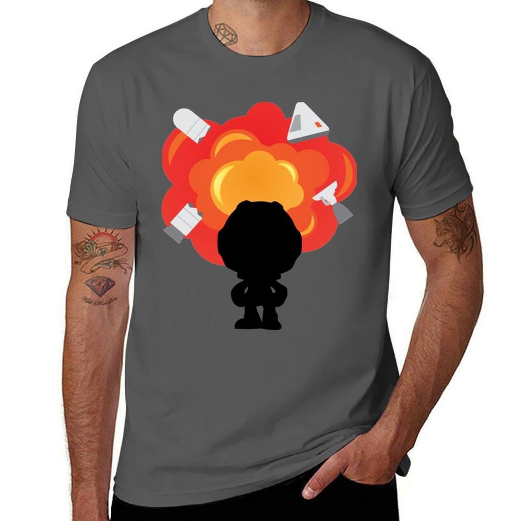 Kerbal Space Program Explosion TShirt Simple Casual Short Sleeve Cotton TShirt