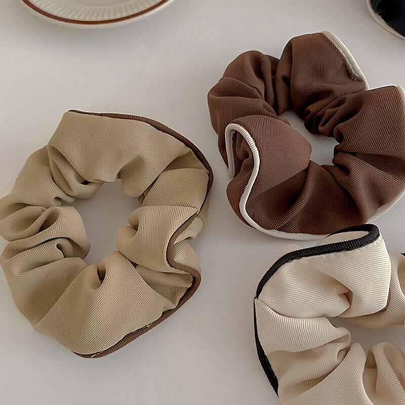 Women Scrunchies Solid Hair Ring Rope Elastic Ponytail Holder Headdress #