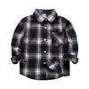Bawełniana kurtka Dziecięce koszule w kratę Koszula z długim rękawem zapinana na guziki Znosić