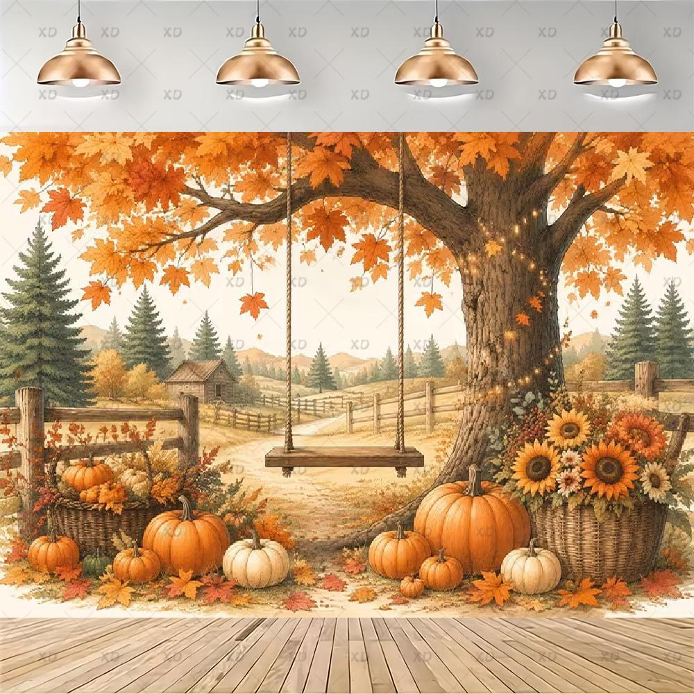 Cozy backdrop for the autumn harvest, Bethlehem Thanksgiving party decoration, background for the festival of the4989