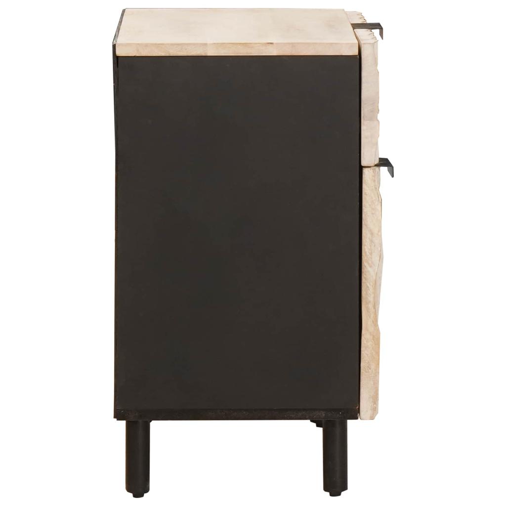 White Nightstand with Drawers 50 x 33 x 60 cm Solid Mango Wood