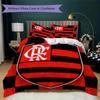 CR Flamengo Pattern Bedding Uilt Set Uilt Cover Pillowcase Home Decoration Birthday Gift (1 * Duvet Cover + 2 * Pillowcase Without Core)