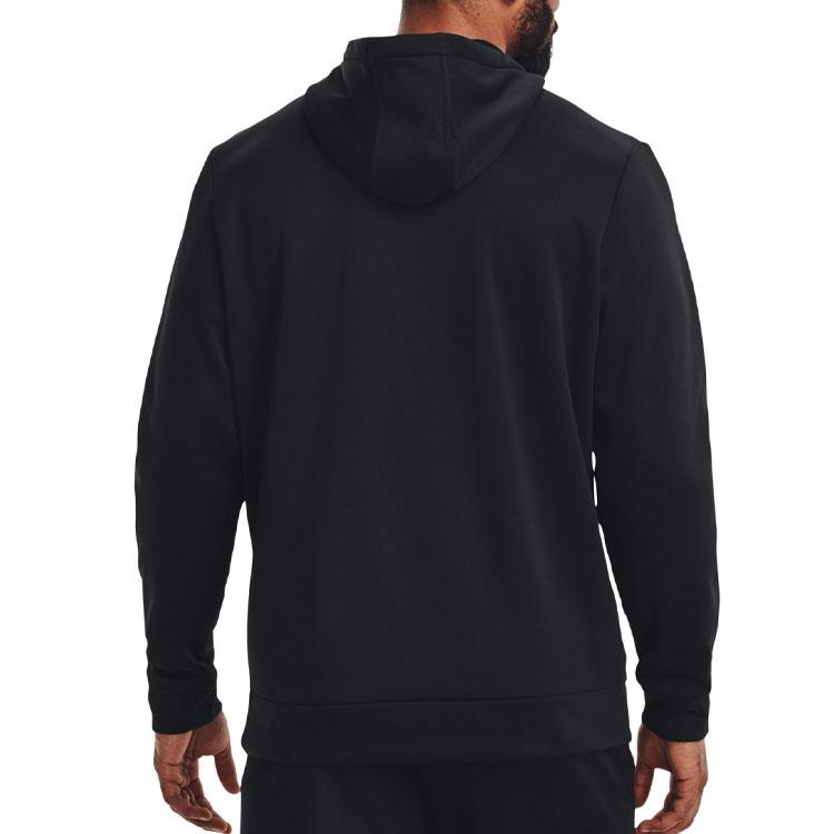 Under Armour Solid Color Logo Casual Pullover Hoodie Men Tops Black 1373353-001