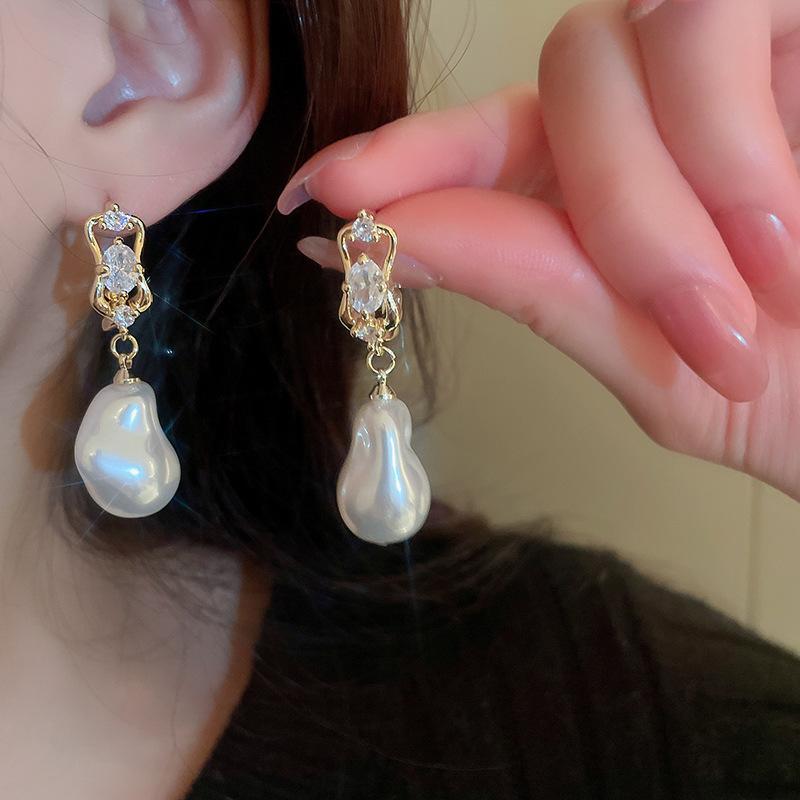 Drop Earrings Set Big Circle Piercings Earrings Jewelry for Women Imitation Pearl Hoop Cute Ear Buckle