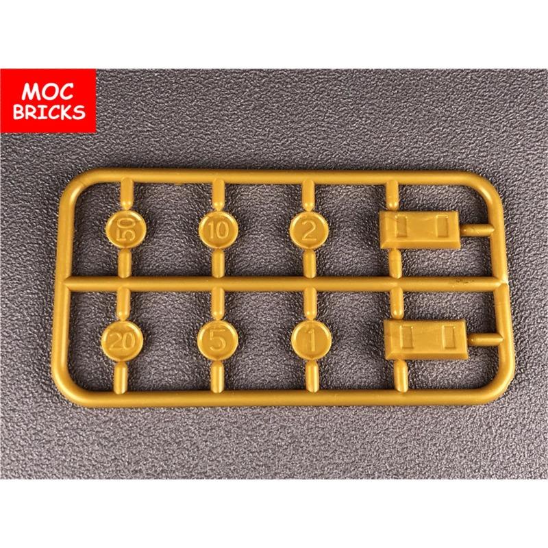 MY OWN CREATION Blocks Dark Silver Gray Golden Money Coin Utensil Ingot Bar Building Blocks Figure DO-IT-YOURSELF Dolls Playthings Ideal for Children