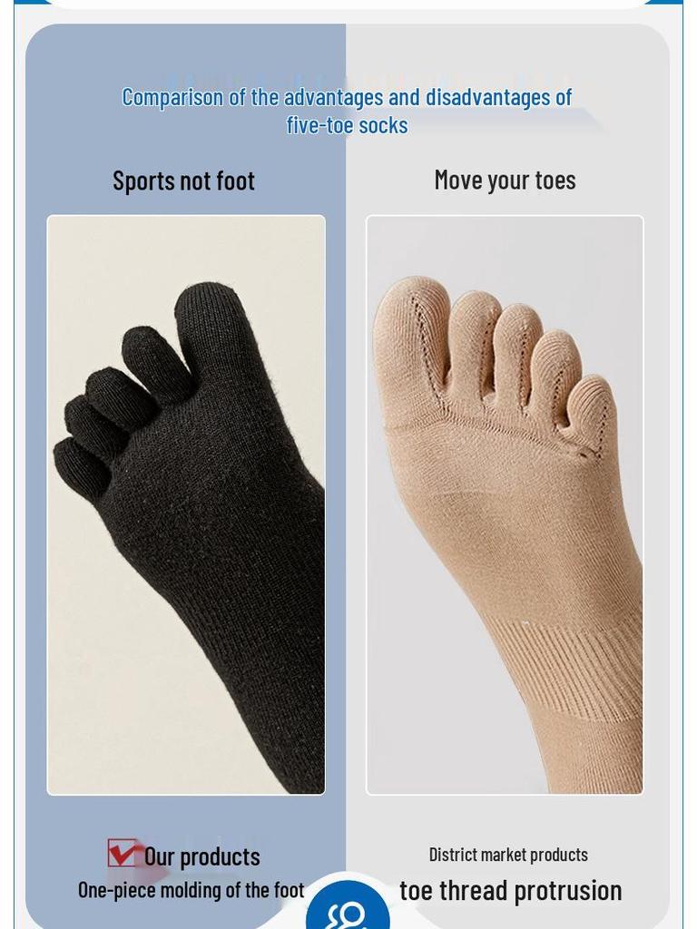 Coolmax Five-Toe Mid-Calf Socks for Men & Women - Perfect for Summer Hiking, Trekking, Marathon, and Trail Running