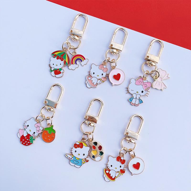 Hello Kitty Keychain: Cute Cat Backpack Charm Pendant for Students and Friends