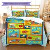 Cartoon Animals Pattern Bedding Quilt Set Quilt Cover Pillowcase Home Decoration Gift (1 * duvet cover + 2 * pillowcase, without core)