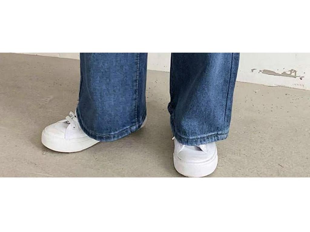 Women's High Waist Wide Leg Floor-Length Jeans - 2024 Korean Style Trend