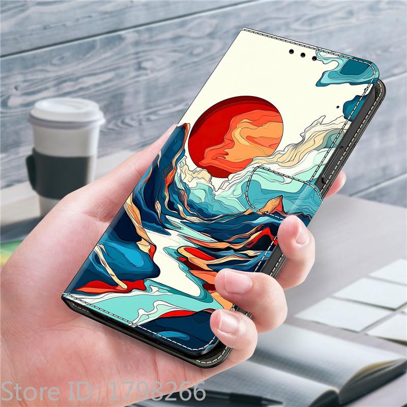 Leather Etui Phone Case for Nokia G300 G21 G11 G20 G10 G60 G22 6.3 5.3 3.1 5.4 Flip Cover Magnetic Wallet Painted Flower Deer