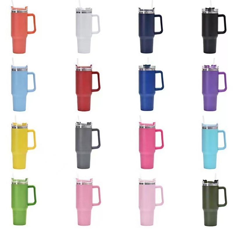 Baifenbai Home Furnishing Car Cup 304 Stainless Steel Large Capacity Thermos Cup Handle Cup Cold Vacuum Straw Bingba Cup