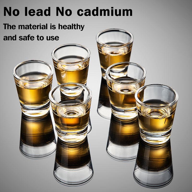 6 Pack 1.5 OZ Shot Glasses Set Crystal Shot Glasses Bulk Clear Cone Shot Glasses for Vodka Tequila Whiskey Liquor Beer Mugs Cup