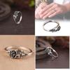 Chic Retro Gold And Silver Rose Rings Exquisite Floral Design For Women Alloy Material