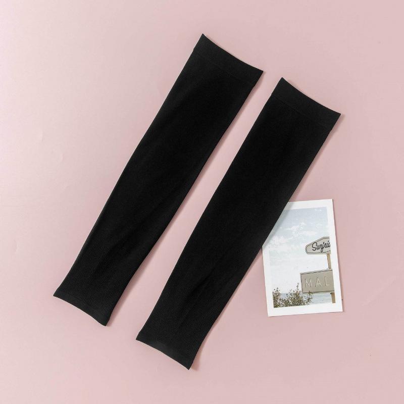 UV Protection Ice Silk Sleeves: Solid Color, Unisex, Sun Protection with Printed Text