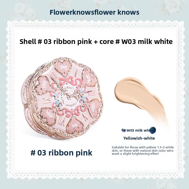 Flower Knows Make-up Base Garden Air Cushion Foundation CC Cream Hautfreundlicher Concealer Make-up Feuchtigkeitsspendend Natürliche Abdeckung