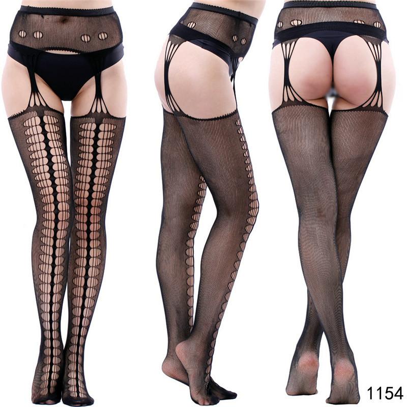 Plus Size Women Bodystocking Sexy Lingerie Ladies Erotic Lingerie Tights Women Suspender Pantyhose Tights Open Crotch