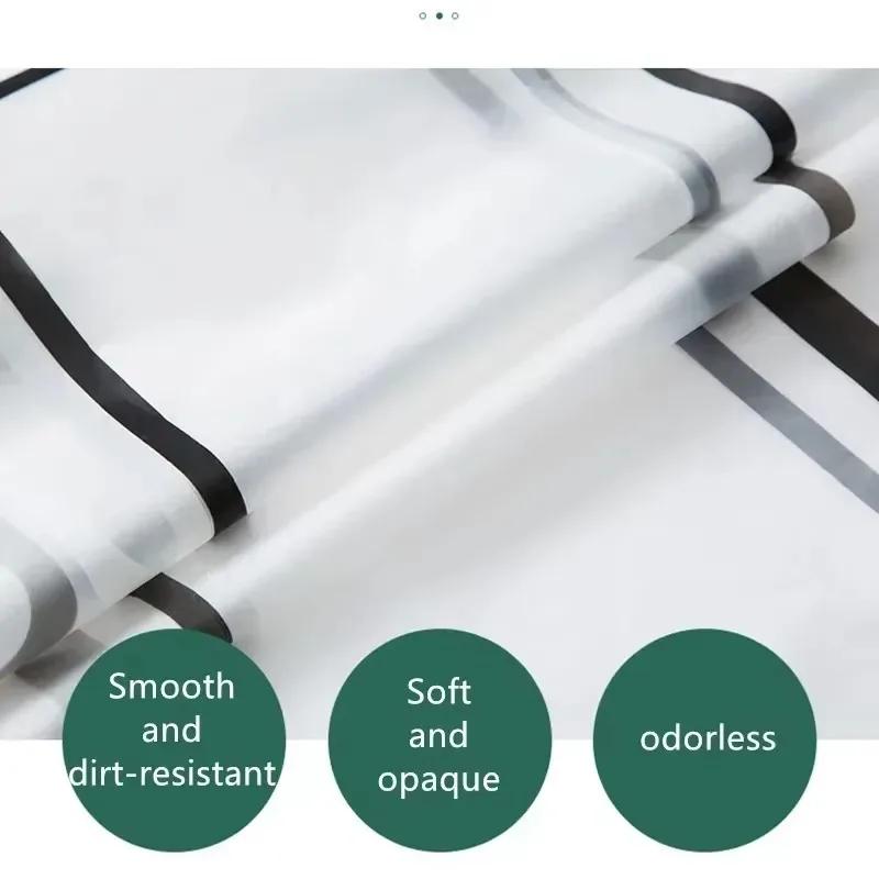 1pc PEVA Water Proof Shower Curtain Bathroom Partition Curtain Bathroom Decoration Accessories Checkered Pattern Shower Curtain