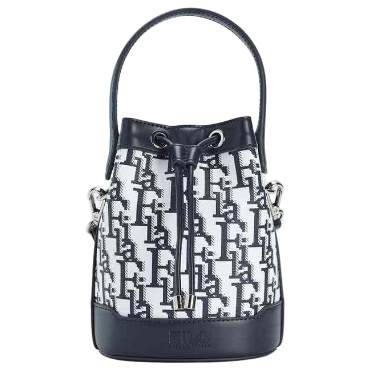 

New FILA PVC Bucket Bag, Shoulder Bag, Crossbody Bag, Handbag Mini Women s Legend Blue F13W448165FNV 14.0*10.9*18.0CM