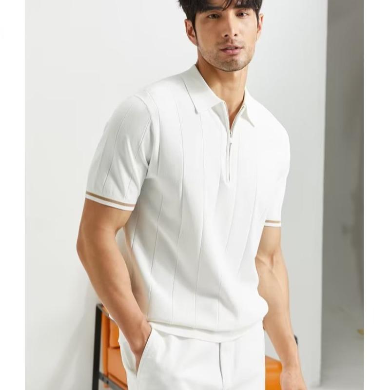 Men's Short-Sleeve Polo Shirt: Youthful, Fashionable, Japanese-Style Summer 2023 Design