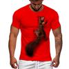 New T-shirt Men's Squirrel Pattern 3D Printed Summer Short Sleeve Daily Loose Novel Versatile Casual Fashion Humorous Funny