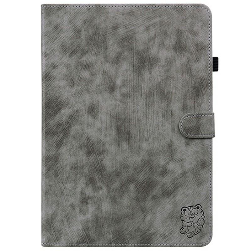 Pouzdro pro Lenovo Tab K9 s potiskem tygra, proti poškrábání, z PU kůže
