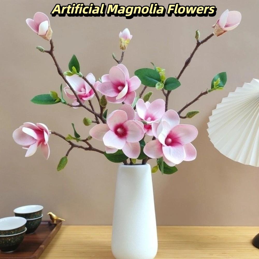 Realistische Haptik Künstliche Orchideenblüten Langer Ast Magnolienzweige Bürodekoration