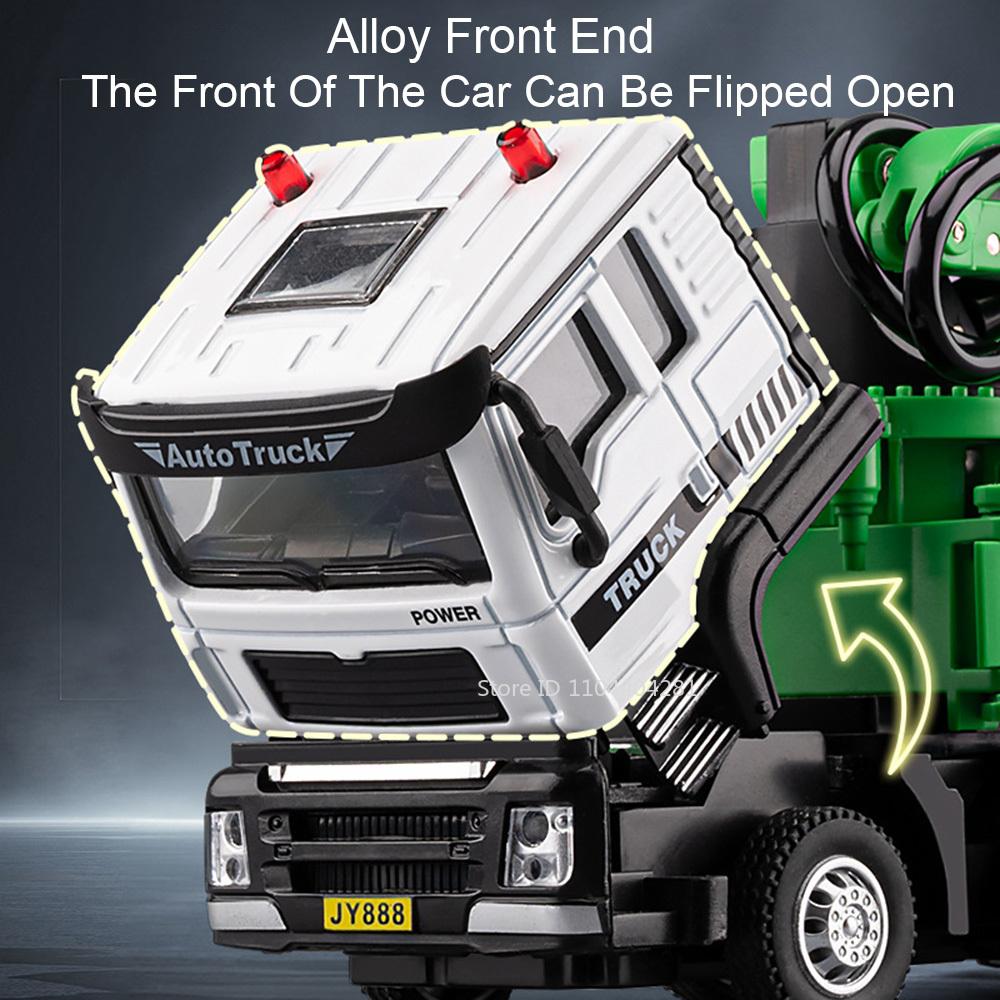 1:32 Zementpumpe LKW Legierung Modell Leiter Wasser Feuerwehrautos Diecast Auto Spielzeug Sprüht Wasser Licht Musik Rückzieher Fahrzeuge Kinder Geschenk
