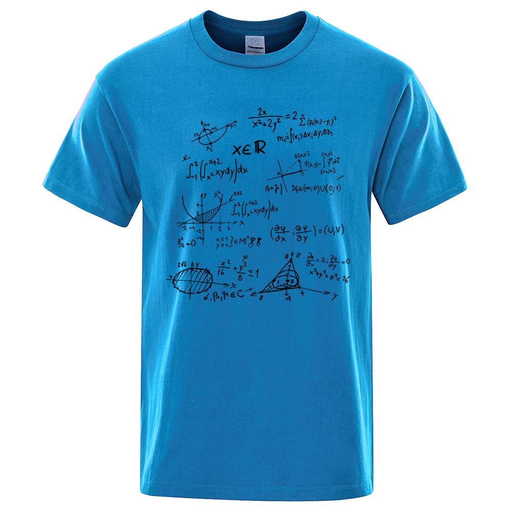 Mathematische Formel Mode T-Shirts Herren Atmungsaktive Schweiß T-Shirts Sommer Übergroße Kleidung Locker 100% Baumwolle Locker Herrenhemd