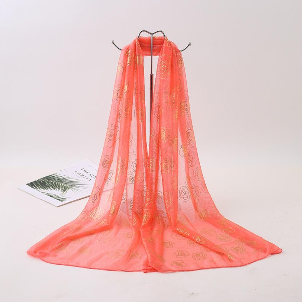New printed phoenix rose silk scarf women's versatile long beauty yarn scarf beach yarn gift