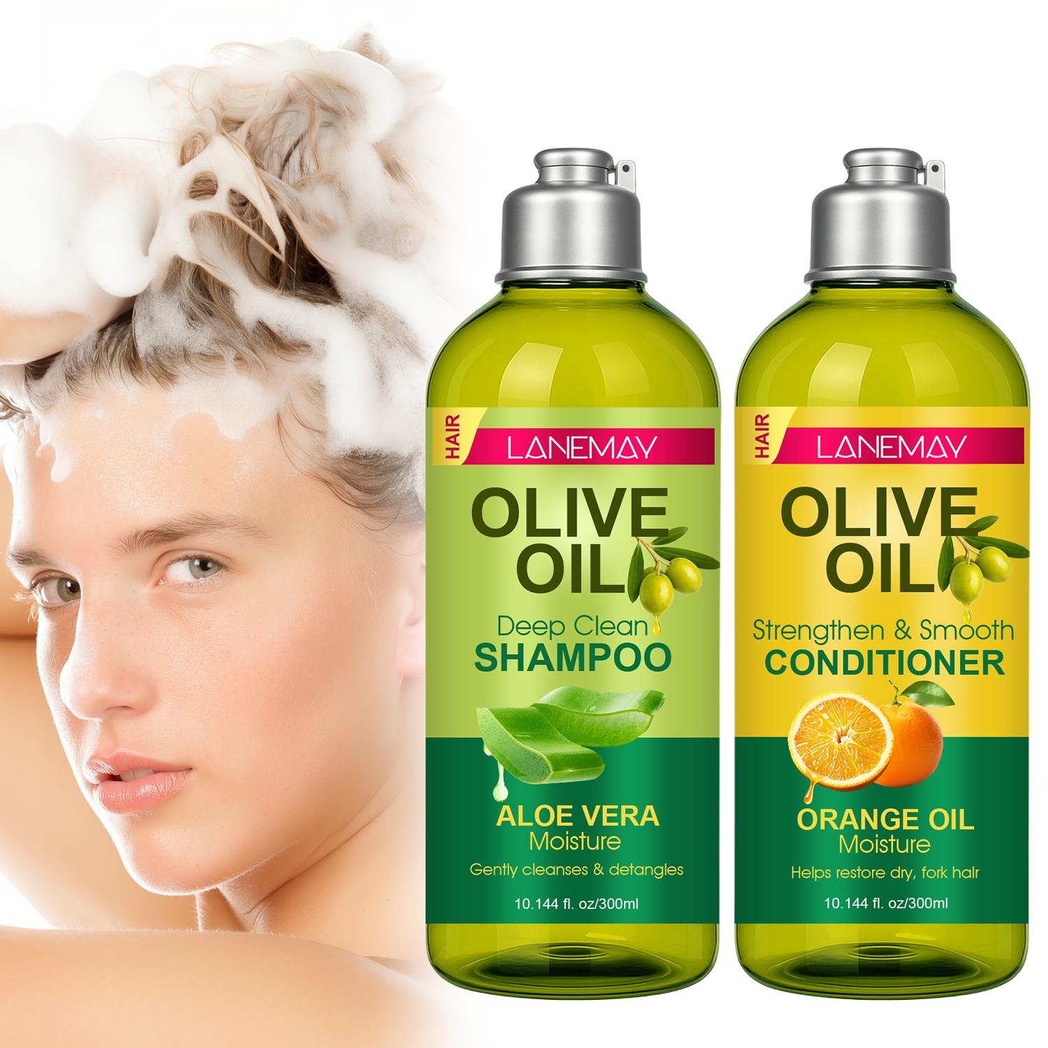 

Olive Oil Shampoo & Conditioner Set-Deeply Clean, Strengthen, Repair & Nourishing Hair-Suitable for all Hair Types, 300ml+300ml