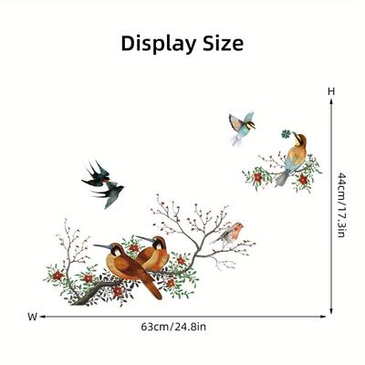 Watercolor Swallows Magpies Branches Wall Stickers For Kids Room Bedroom Living Room Nursery Home Decoration Wall Decals