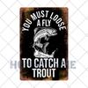 Fish Vintage Posters Sign Metal Plates Fisherman Fishing Solves Rules Classic Salmon Plaques Home Decoration Accessories 20X30CM