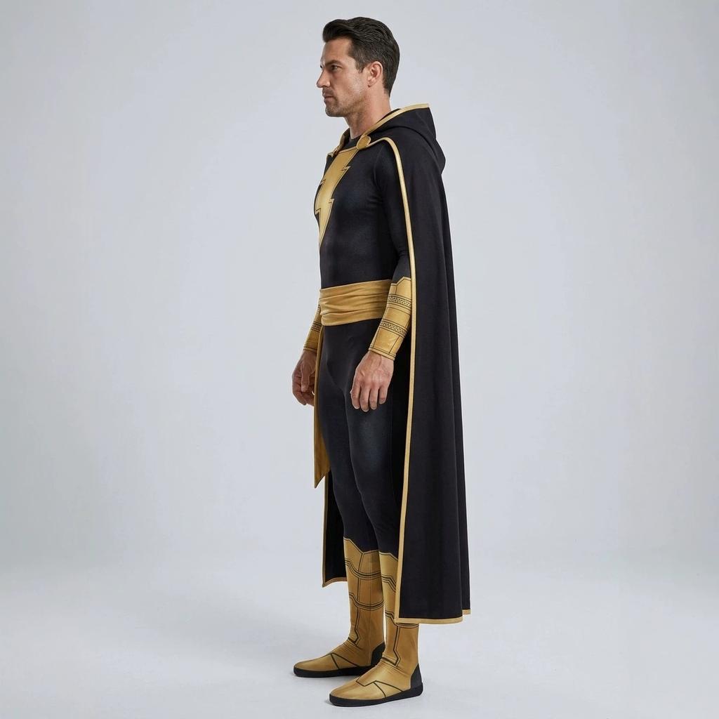 Halloween Superhero Comic Version Black Adam cos Clothing jumpsuit cape set cosplay Role Play