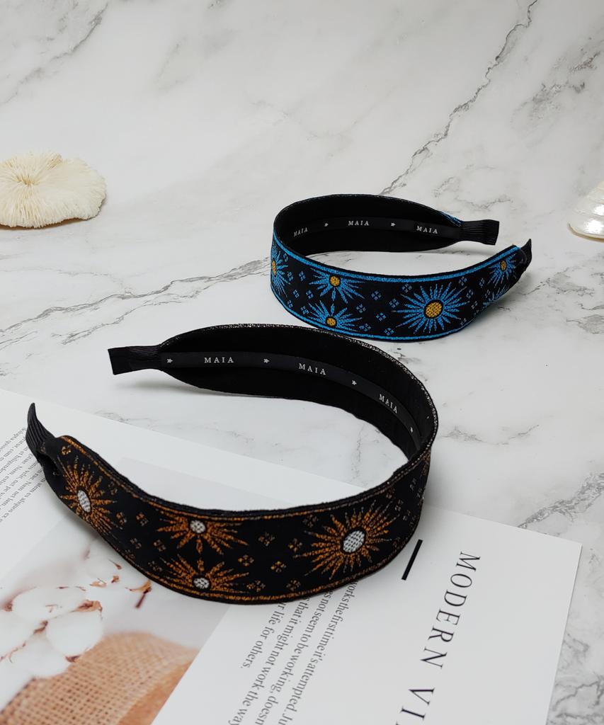 Maia Retro Pearl Headband - Brown