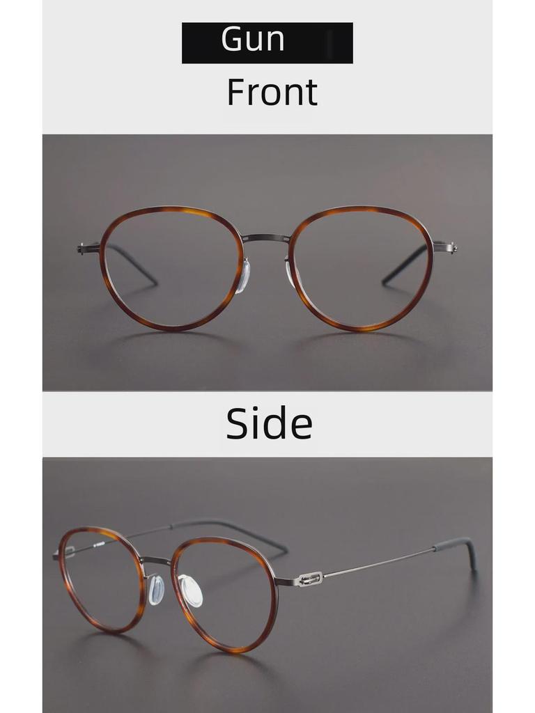 Unisex L1043 Ultra-Light Pure Titanium Glasses Frame - Minimalist Casual Style, Suitable for Prescription Lenses.