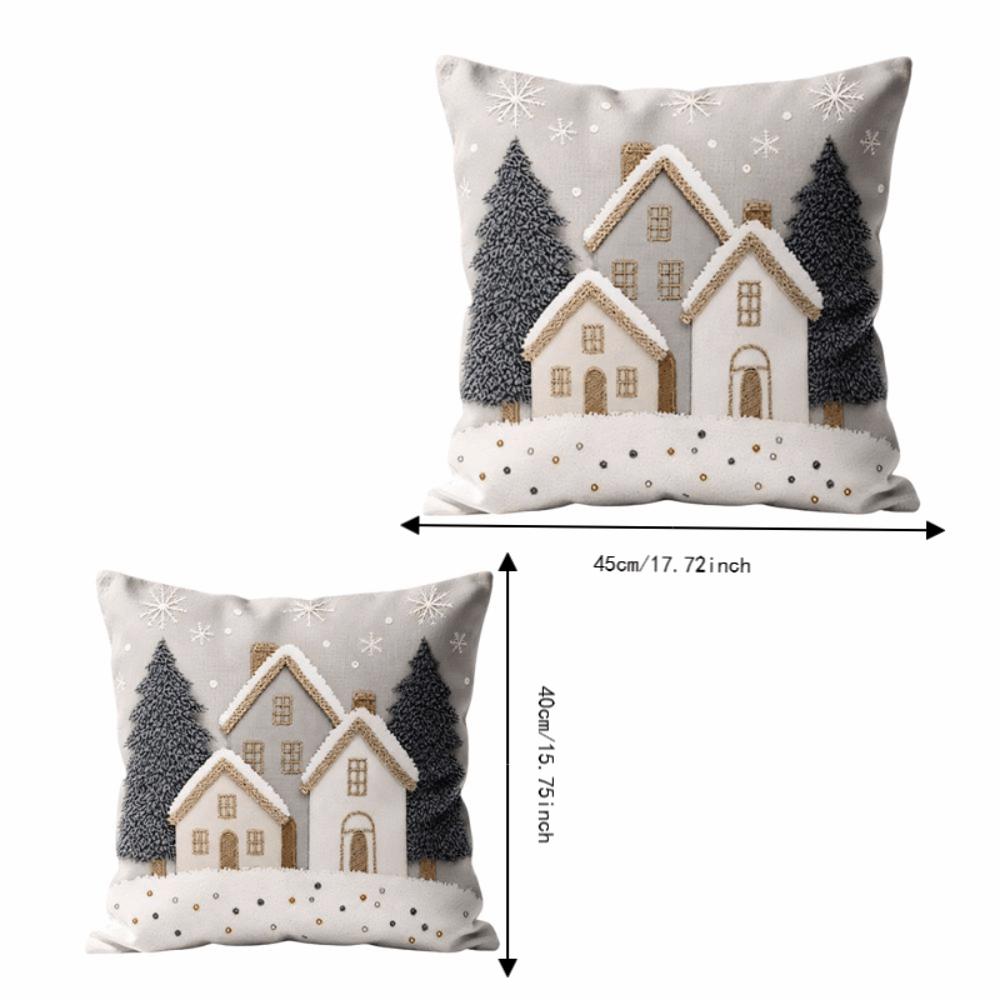 Soft Throw Cushion Case Tree Xmas Pillowslip Home Decor Snowman Pillow Cover Bedroom