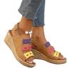 Large size color matching sandals women's 2025 summer new European and American platform wedge sandals wish2025 casual women's shoes