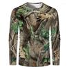 Men Camouflage Forest Hunting T-shirt Utdoor Quick Drying Breathable Hiking Long Sleeve T-shirt Fishing Camping Sports Tops Tees