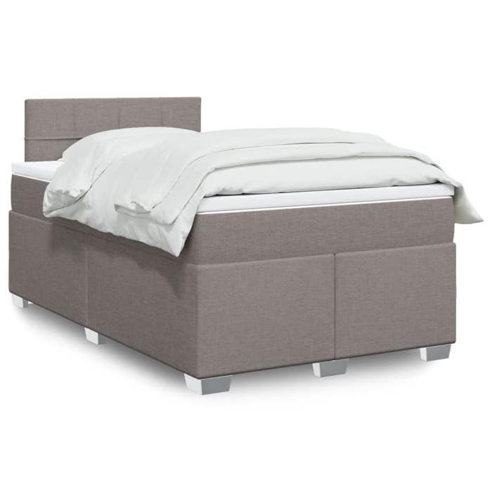 VidaXL Bed Slat Base with Mattress Taupe 120x200 Cm Fabric, Bed, Platform Bed, Panel Bed, Furniture of 3285859