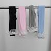 Foot Treading Pile Socks Summer Lace Edge Solid Color Boneless Socks Mid-calf Socks for Women