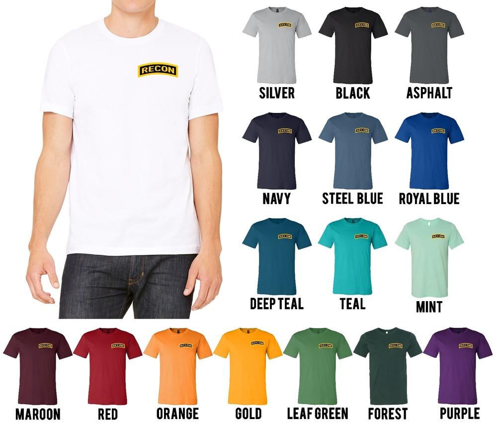 

US Army RECON Tab Bella+Canvas Shirt Infantry Tee - QUALITY & SOFT Unisex T-Shirt XXXXL