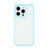 For iPhone 16 Pro Max Case Cat Ear Design TPU + Acrylic Clear Phone Back Cover