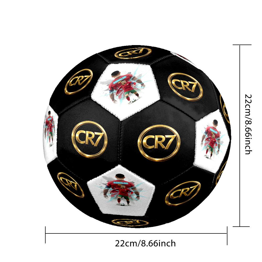 Ronaldo's Golden Cr7 Logo Size 5 Soccer Ball Machine Sewn Indoor/Outdoor Universal Football Unique Gift for Soccer Lovers Birthday/Christmas Wedding P