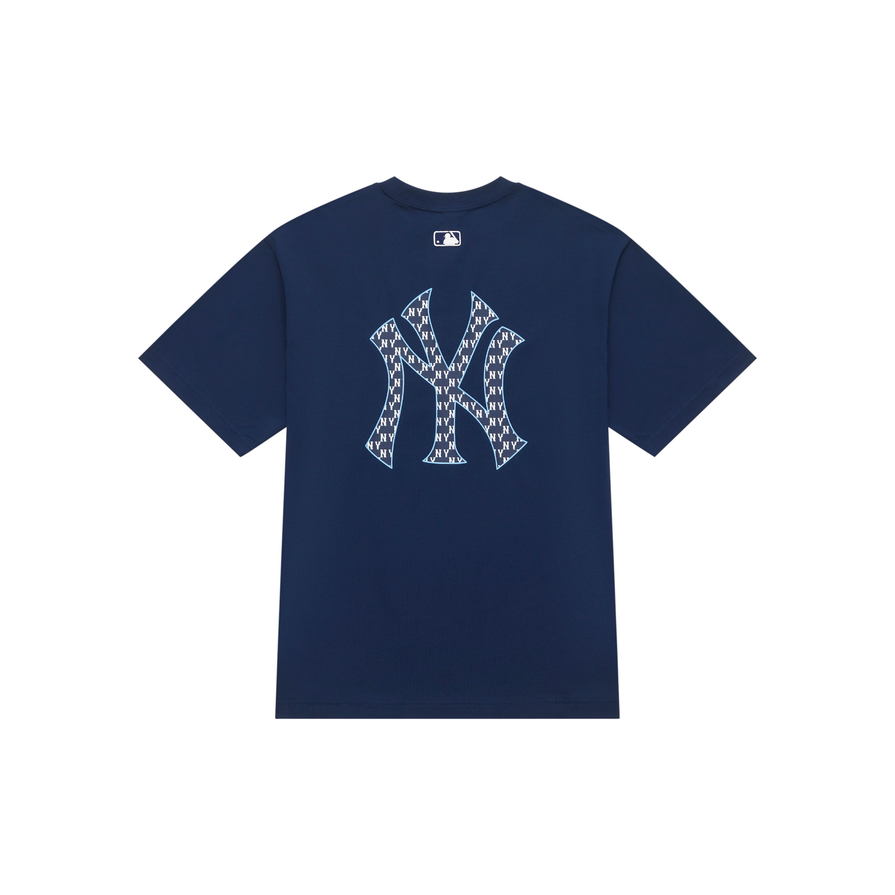 MLB Marineblauw Groot Logo Casual Ronde Hals Bedrukt T-shirt met Korte Mouwen Unisex T-shirts 3ATSM0343-50NYS S blue