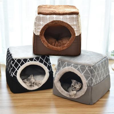 Mehrfach Katzenbett Nest Warmes Kätzchen Hundematte Zwinger Weiche Haustier Schlafbetten Sofa Kleine Hunde Katzen Kissen Decke Mode Möbel