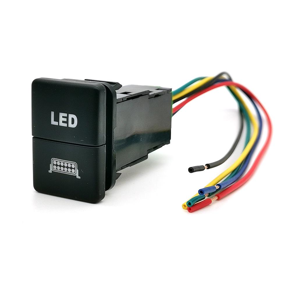 Toyota Corolla Dual-Switch LED Fog Light Buttons: Green for On, Red for Off