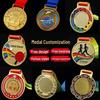 Custom Marathon Commemorative Medal with Baked Paint Finish for School Sports Events